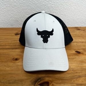 Under Armour Project Rock White and Black Trucker Baseball Hat